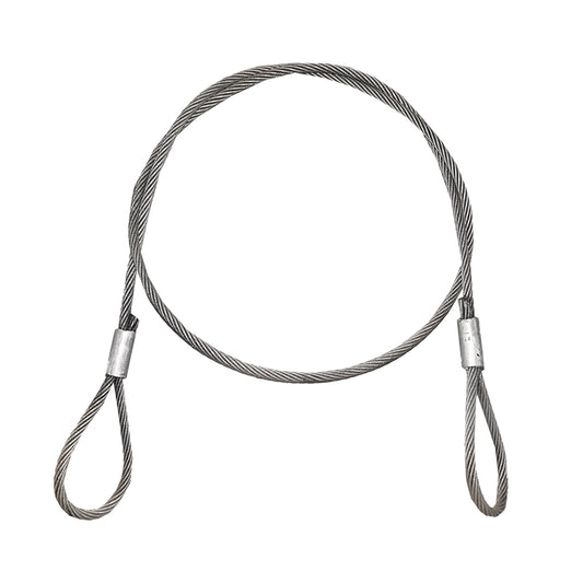 Steel cable/winch rope with a thickness of 20mm and a length of 4m with rings for towing or lifting