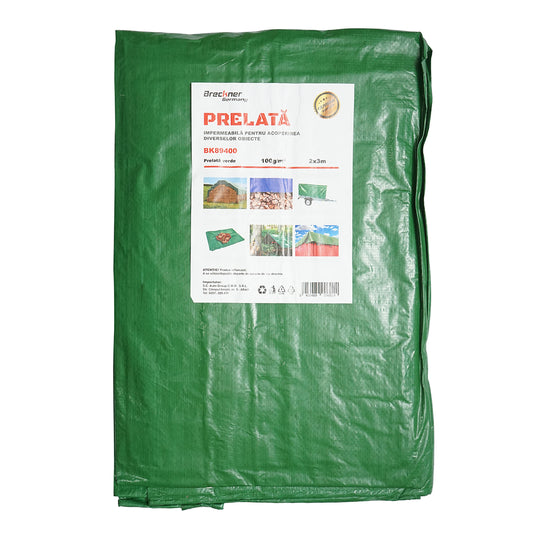 Green net tarpaulin with fastening eyelets 100g/m2 2x3m Breckner Germany