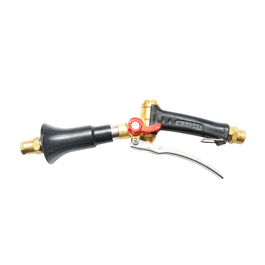 Inclined spraying pistol for herbicide lance with adjustable jet, for trees and vineyards