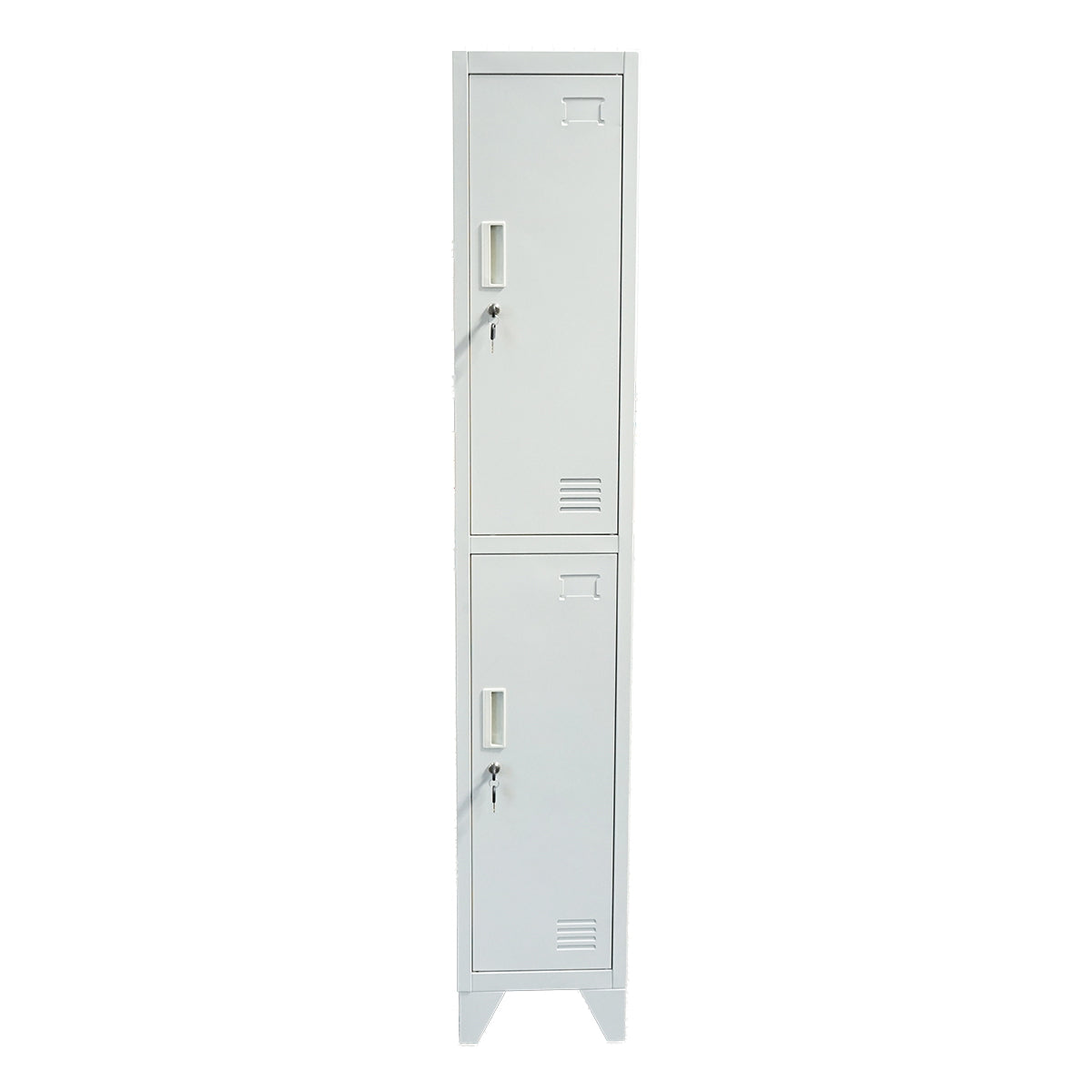 Double metal wardrobe cabinet type locker with 2 secured doors 1850x380x450mm, grey Breckner Germany