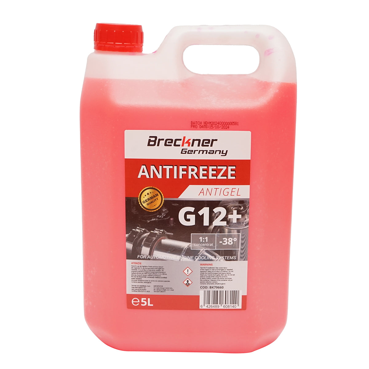 Antifreeze G12+ red/pink -38 degrees 5L Breckner Germany