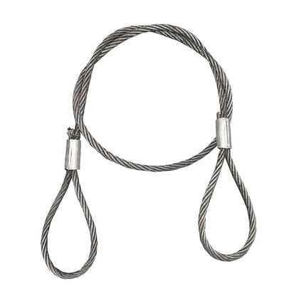 Steel cable/winch rope with a thickness of 24mm and a length of 4m with rings for towing or lifting