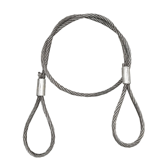 Steel cable/winch rope with a thickness of 24mm and a length of 4m with rings for towing or lifting