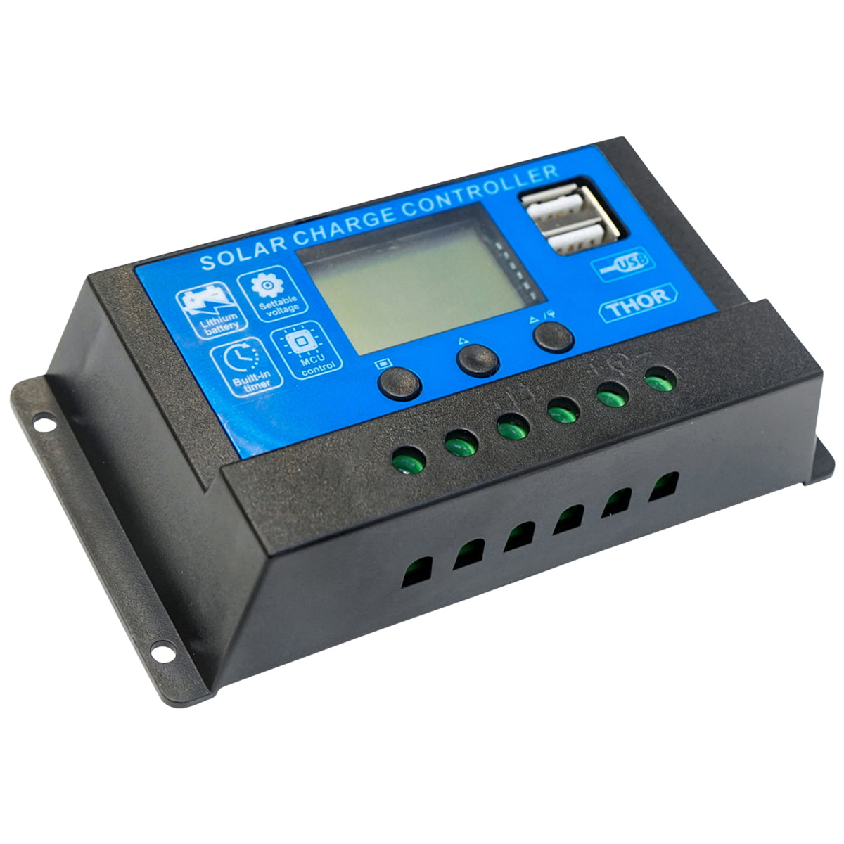 Voltage regulator for solar panel 10A 12V/24V 2X USB port