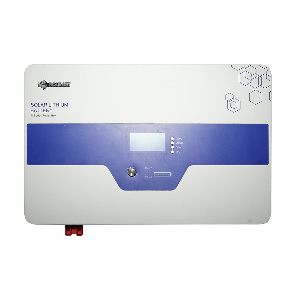 Li-ion LifePo4 Battery 25.6V, 100Ah with BMS, deep cycle, LCD display 410x370x160mm IP54 Bourget
