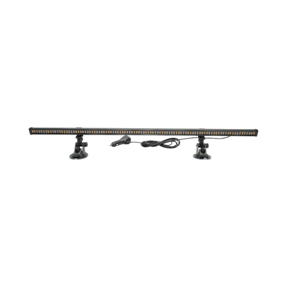 82cm LED strobe bar with suction cups, 60W, 10-30V, yellow, 15 lighting modes