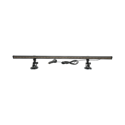 82cm LED strobe bar with suction cups, 60W, 10-30V, yellow, 15 lighting modes