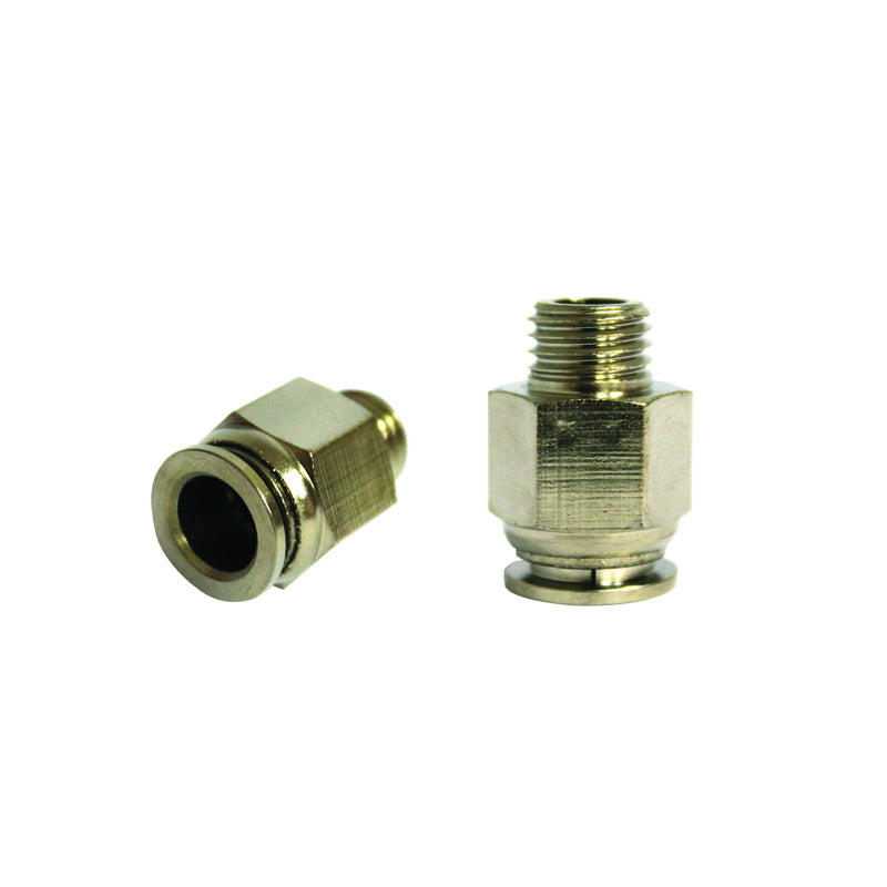 Right quick connector made of metal and metal screw fi 10 with M12.