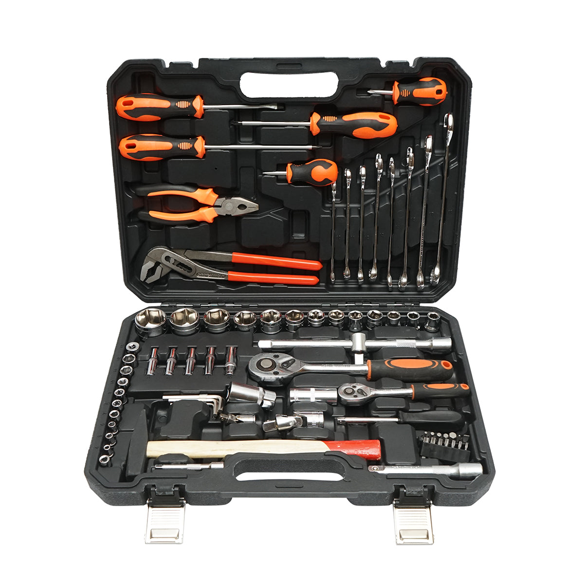 Socket wrench set, fixed wrenches, bits with tools and 76 pieces Breckner Germany