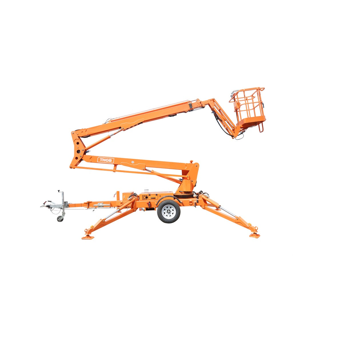 Platform/trailer type aerial work platform 16m, 200Kg with remote control gasoline engine THOR