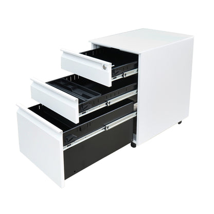 Classifier, metal filing cabinet 3 drawers with wheels 600X390X520mm, RAL7035 Breckner Germany