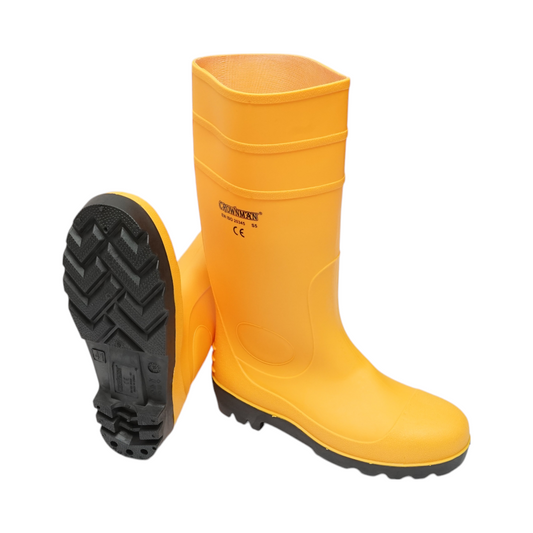 Rubber work boots, yellow, size 41 Crownman