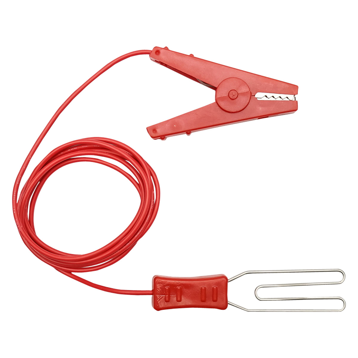 Connection cable with red crocodile clip for electric fence