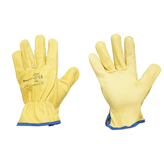 Yellow leather work gloves size 10 Breckner Germany