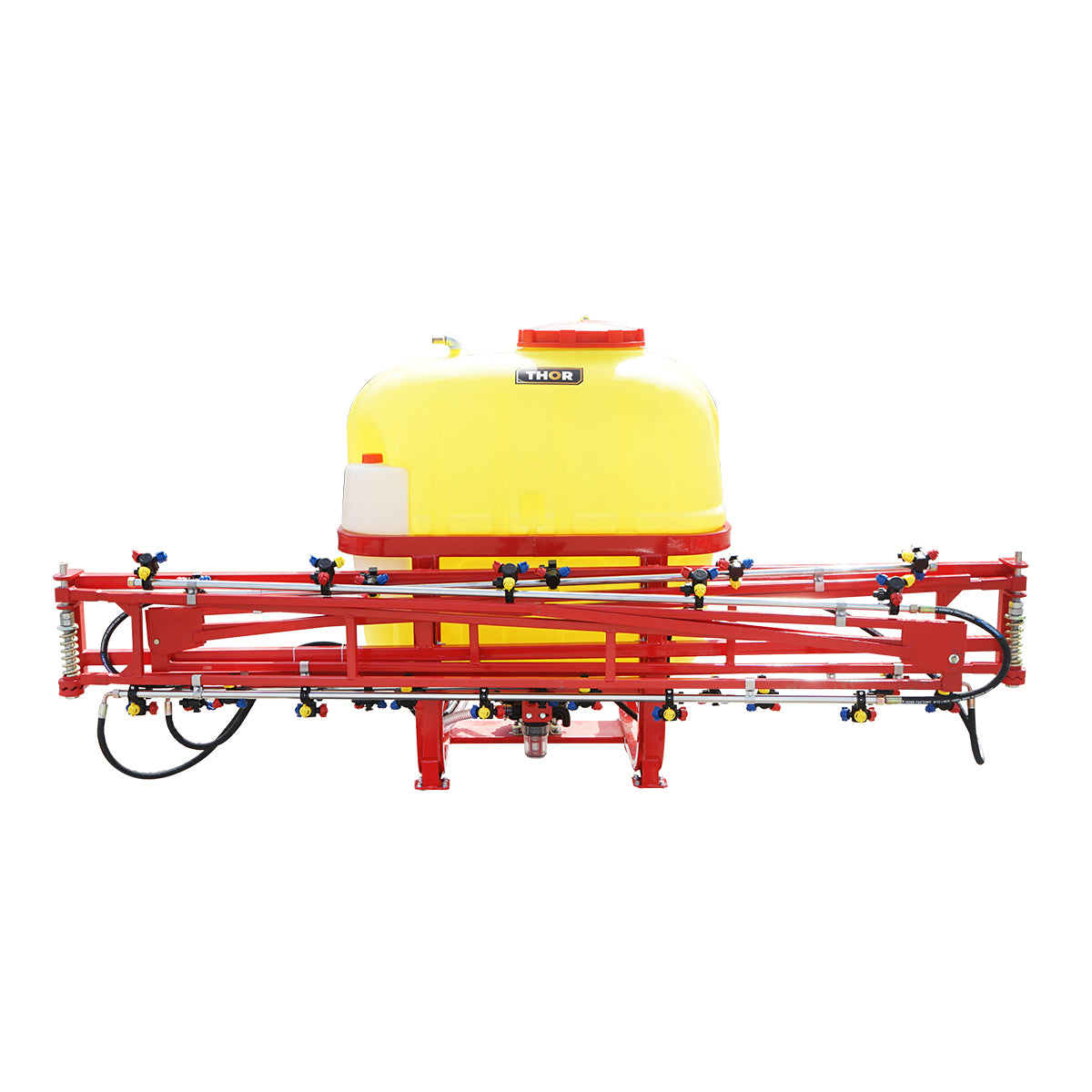 Herbicide sprayer with a 600L tank and 12m boom, with 25 triple nozzles
