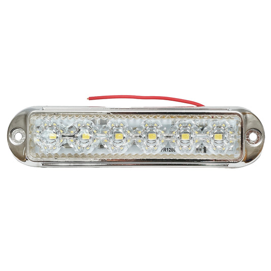 Slim white chrome LED side marker lamp 12-24V, yellow FR1286CR Breckner Germany