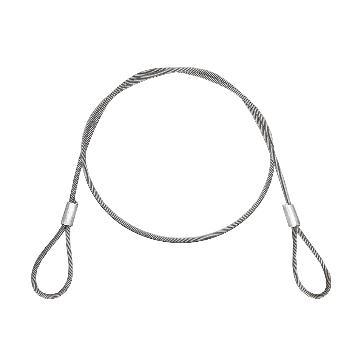 Steel winch cable/rope with a thickness of 16mm and a length of 4m with rings for towing or lifting