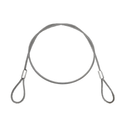 Steel winch cable/rope with a thickness of 16mm and a length of 4m with rings for towing or lifting