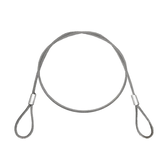 Steel winch cable/rope with a thickness of 16mm and a length of 4m with rings for towing or lifting