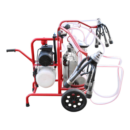 Milk milking machine 2-poster 40L stainless steel tank with bottle, vacuum reservoir Breckner Germany