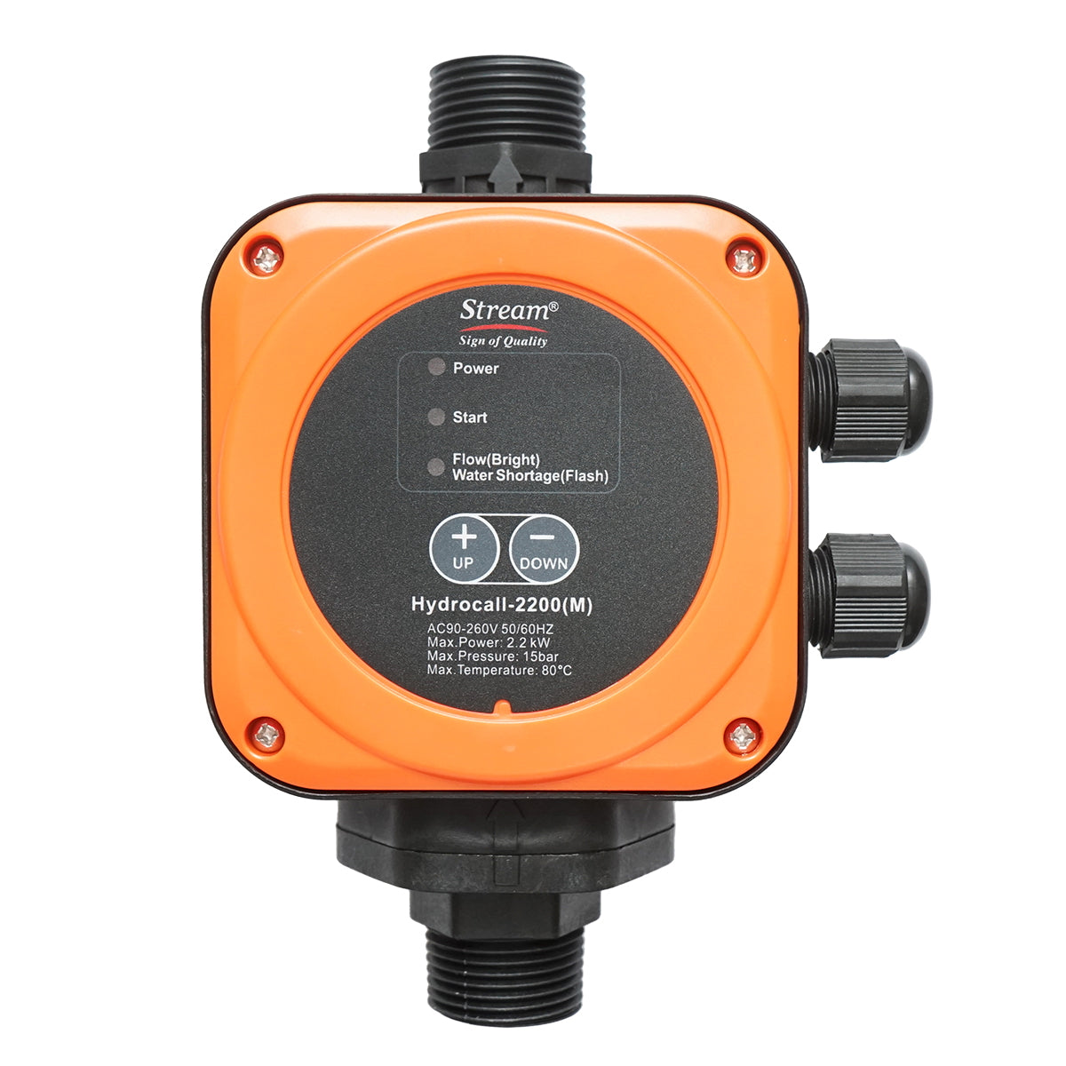 Automatic electronic pressure switch 2.2KW, 220V for water pump, manually adjustable pressure max. 15 bar, HYDROCALL-2200M