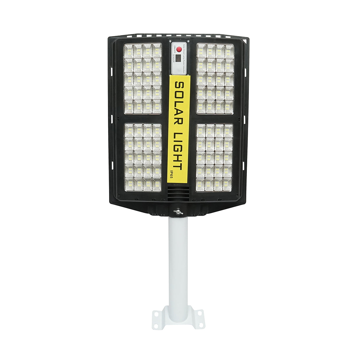 200W 6500K LED solar street lamp with 15W solar panel, 15000mAh battery, remote control, pole mount IP65 Breckner Germany
