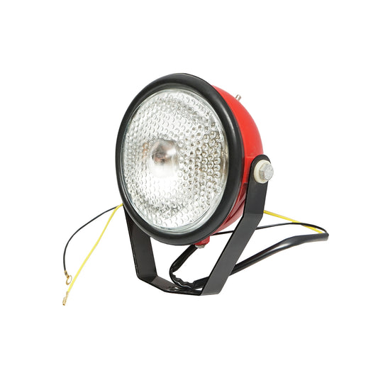 Projector lamp with support, bulb, switch, and light intensifying magnifier