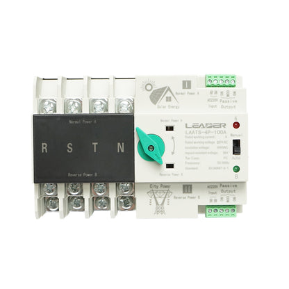 400V Three-phase ATS Switch Dual Power, automatic separator from photovoltaic panels to network ATS-4P-63A Leader