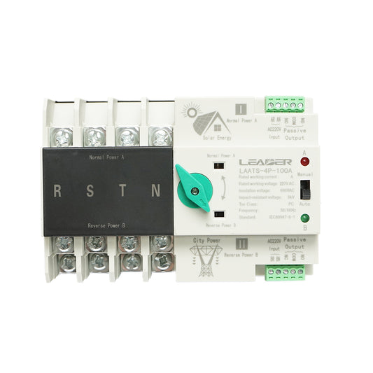 400V Three-phase ATS Switch Dual Power, automatic separator from photovoltaic panels to network ATS-4P-63A Leader