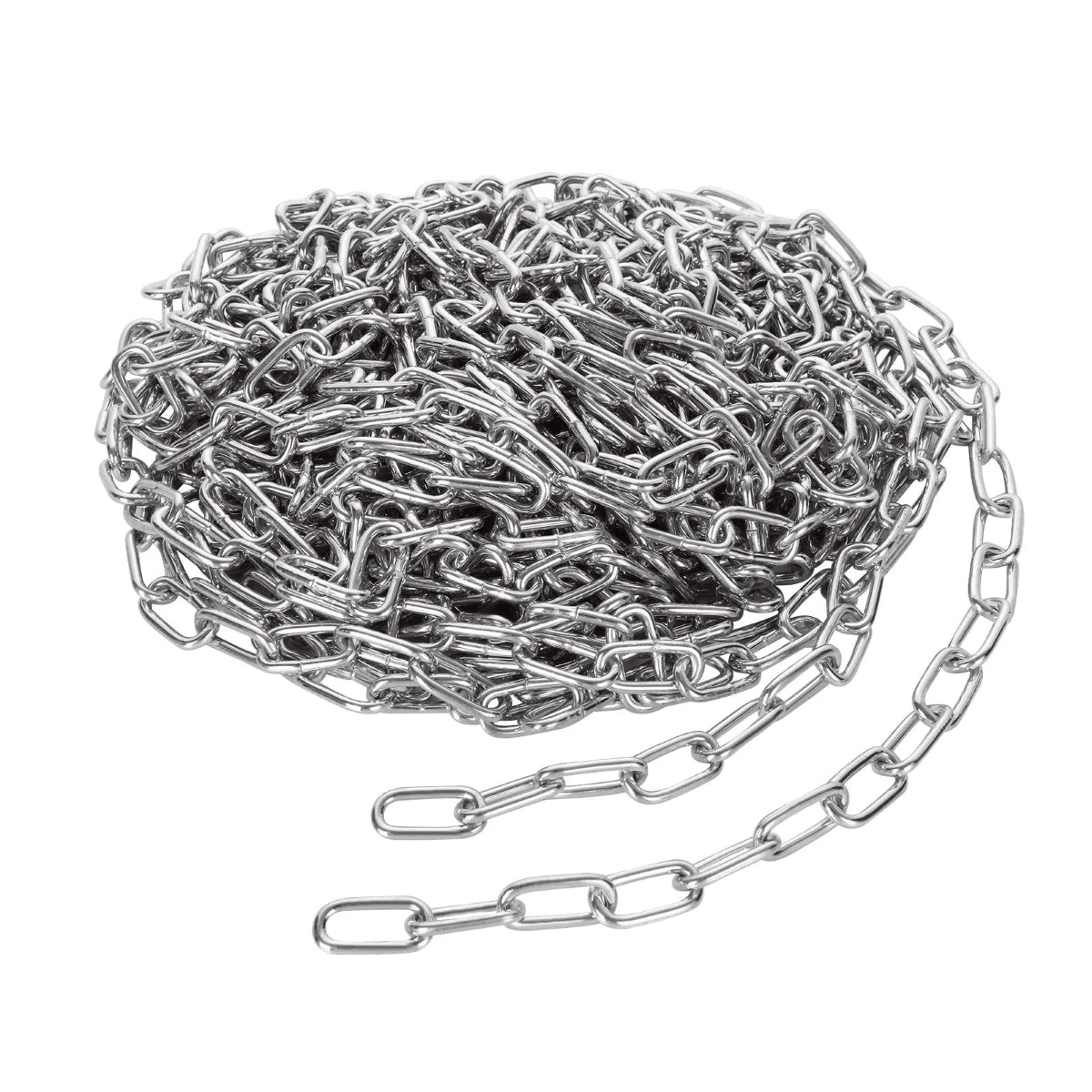 Galvanized steel chain with short links 3mm, DIN5685A, 50m