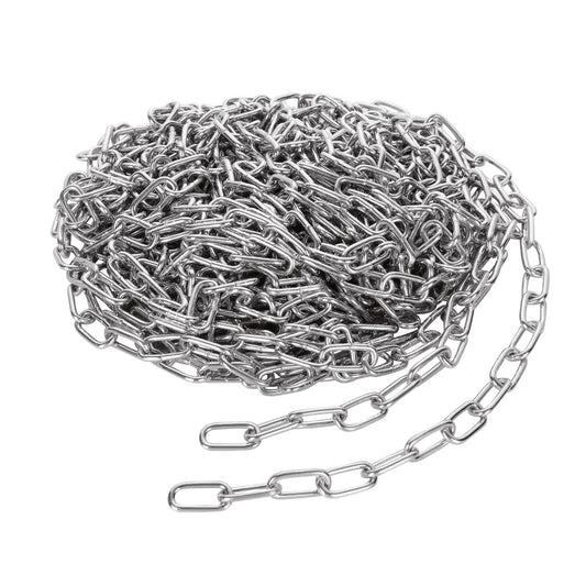 Galvanized steel chain with short links 3mm, DIN5685A, 50m