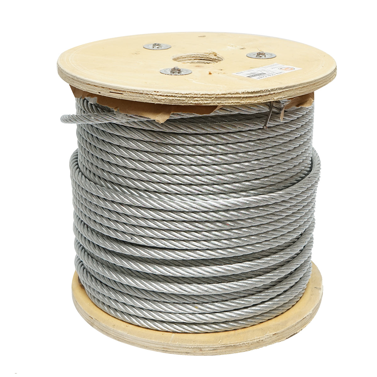 Galvanized steel cable with a diameter of 10mm, 6x37 wires, maximum load 5220Kg, weight 34.6Kg, 100m/roll