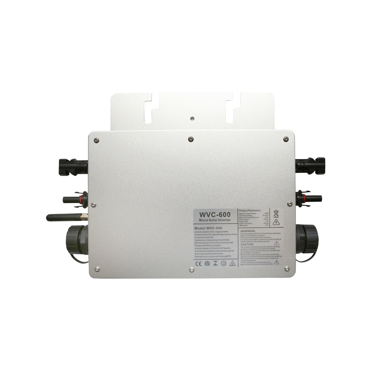 Microinverter for 2 photovoltaic solar panels 300W, 230V, WiFi, IP65, MPPT