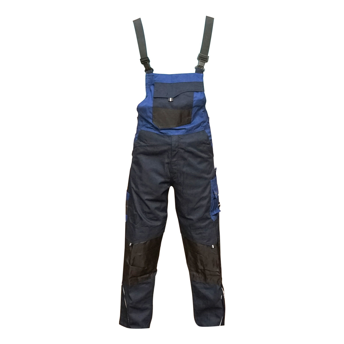 Work pants with bib, polyester and cotton overalls, navy blue, M Breckner Germany