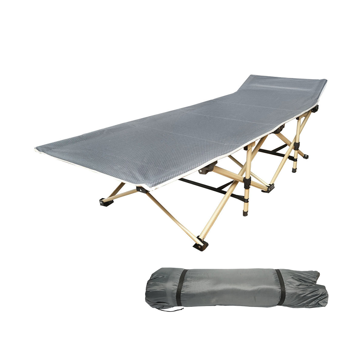 Foldable camping bed, gray camping 190x66x42 cm Breckner Germany