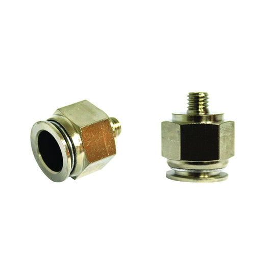 Right quick connector made of metal and metal screw fi 14 with M8.