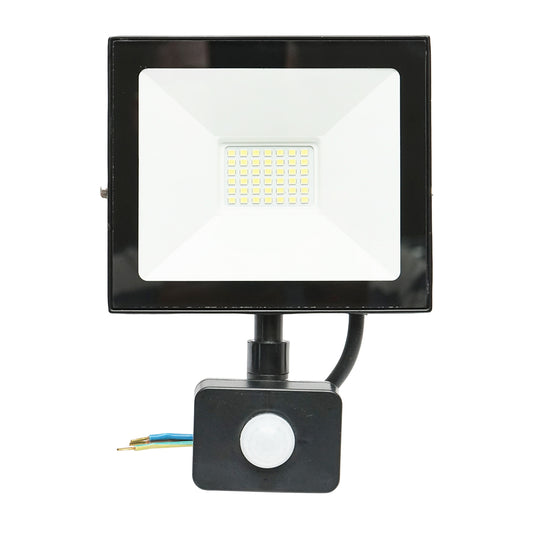 30W LED projector, 2700lm, 6400K, IP44 power supply 220V-240V with motion sensor Breckner Germany