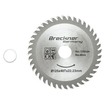 Circular saw blade for wood 125x1.2x22.23mm, 40 teeth Breckner Germany