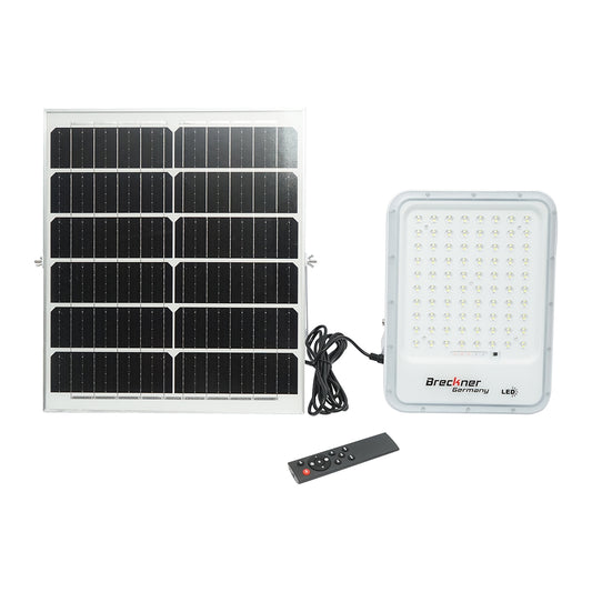 20W LED projector with 35W solar panel remote control, 3.2V/30Ah battery Breckner Germany