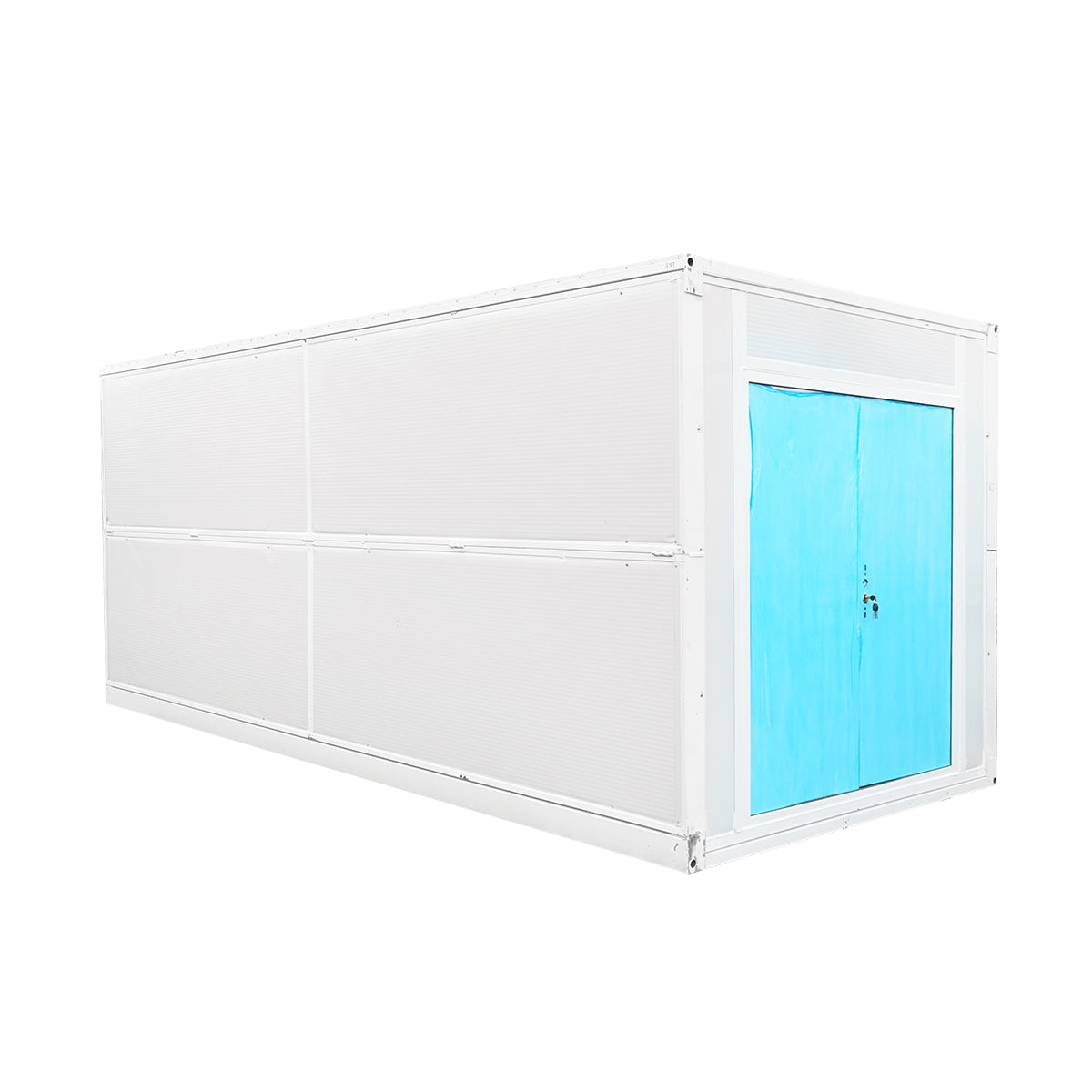 Foldable storage container 5800x2460x2510mm with double door and electrical installation