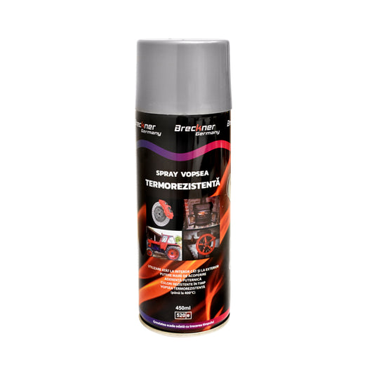 Acrylic heat-resistant spray paint at 400 degrees silver 450ml Breckner Germany