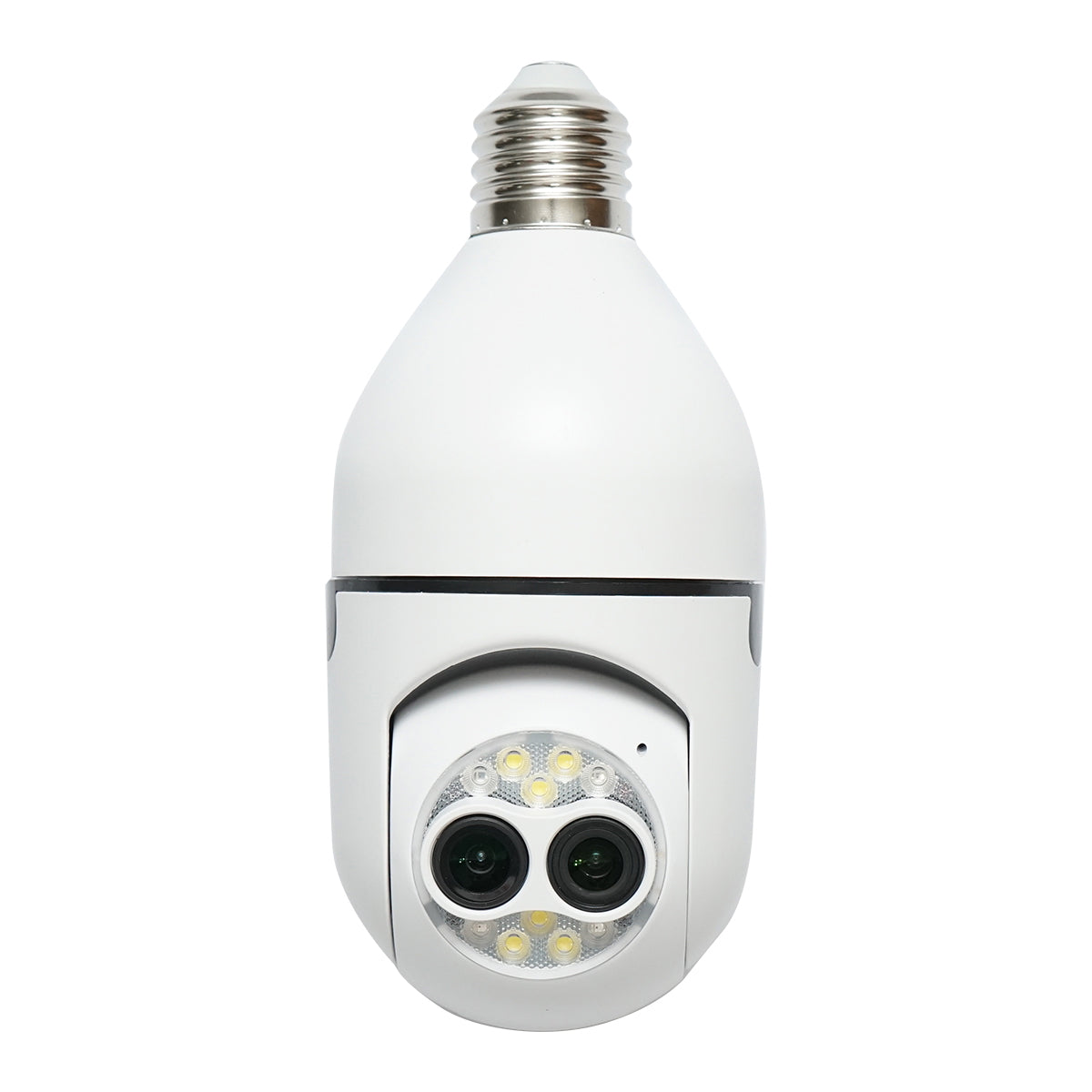 Smart bulb PTZ dual lens surveillance camera, WIFI 2.4G 1080P, E27 bulb type with motion sensor, human detection and iCSee application