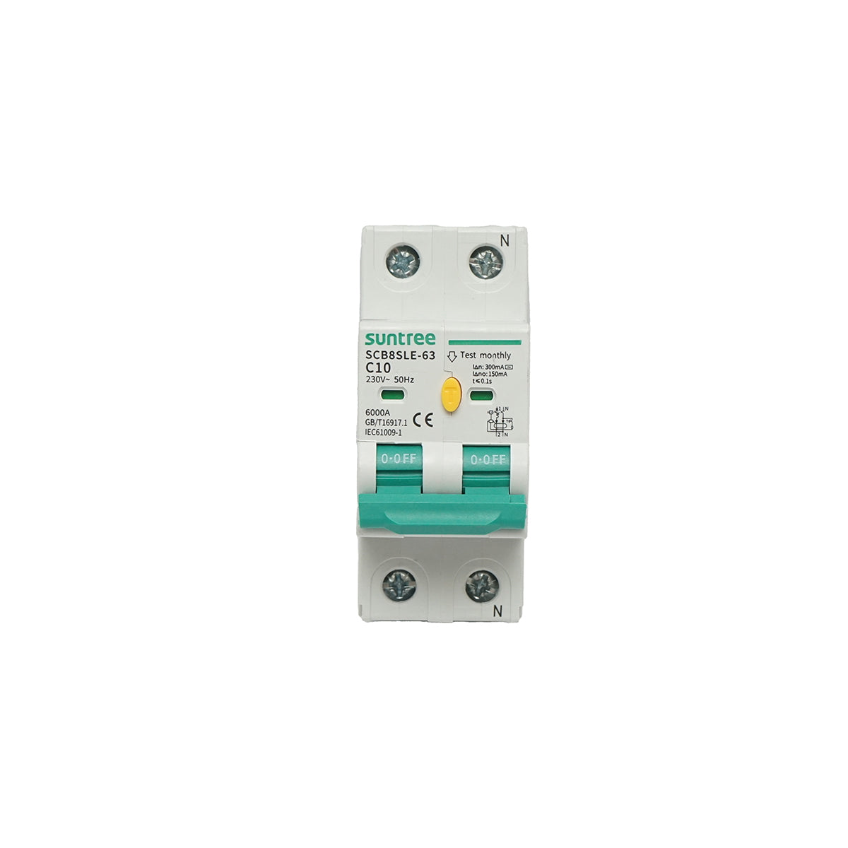 Automatic circuit breaker type 1+N, 10A 400VAC Suntree