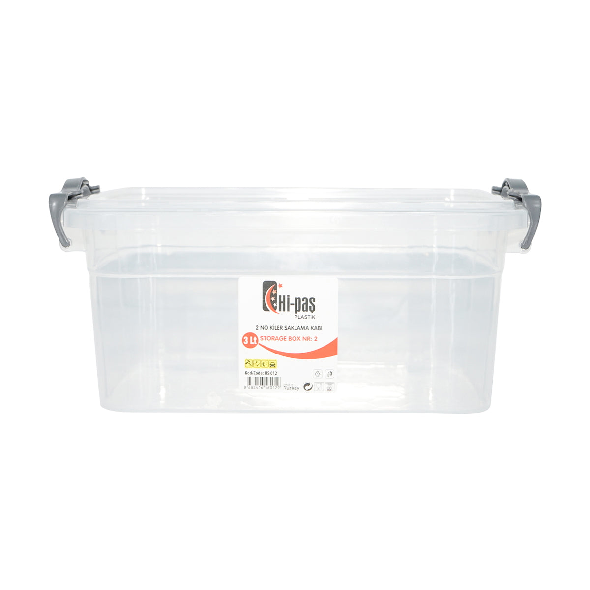 3L storage box with a transparent plastic lid 170x255x110mm Breckner Germany