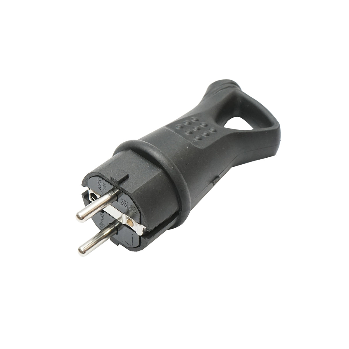 Schuko plug rubber 250V, 16A with handle and grounding IP44 Breckner Germany
