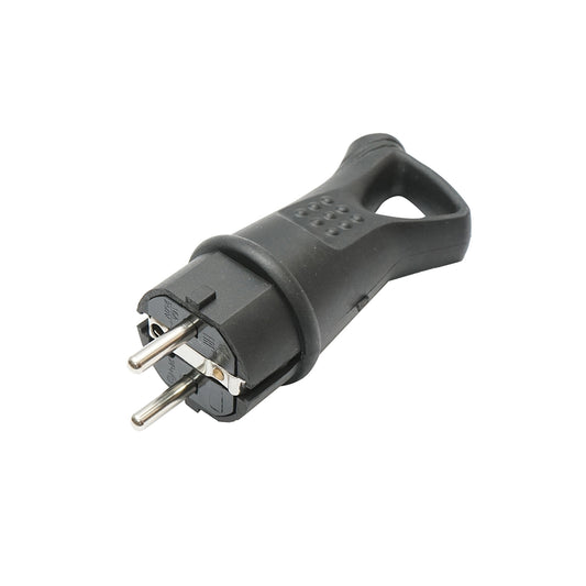 Schuko plug rubber 250V, 16A with handle and grounding IP44 Breckner Germany