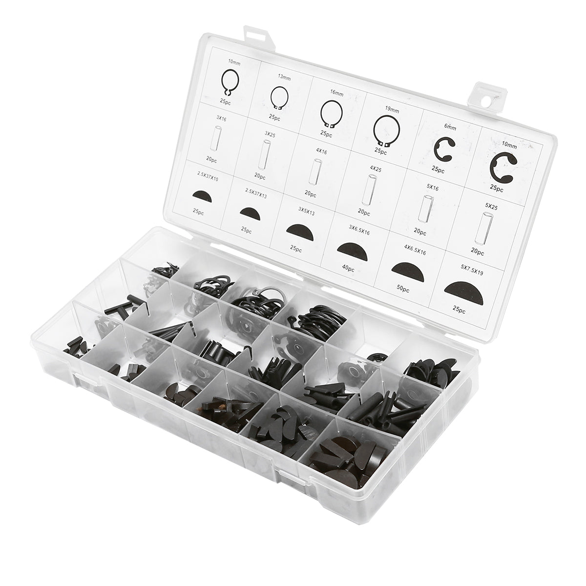 External fuse box type C, E, elastic pins and Woodruff semicircular keys 460 pieces