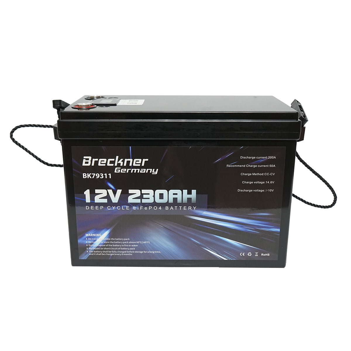 Li-ion LifePo4 Battery 12.8V, 230Ah (deep cycle) with BMS, LCD display and temperature protection Breckner Germany