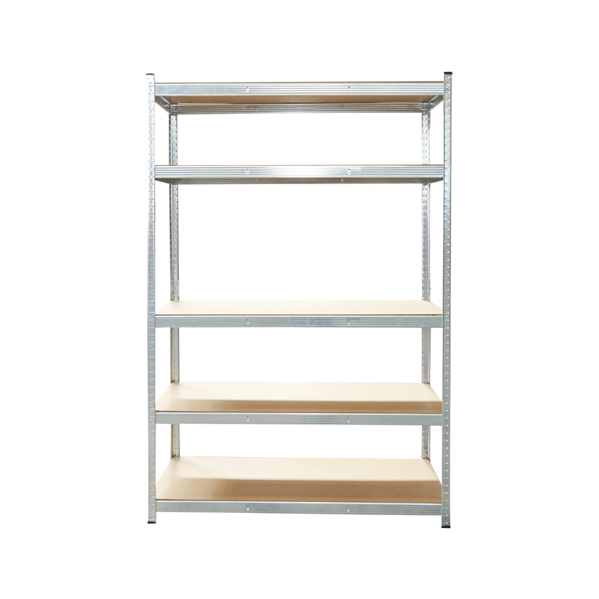 Metal shelf with 5 MDF shelves, 180x120x50cm, 300kg/shelf, assembly without screws, galvanized