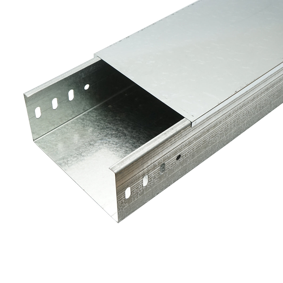 Non-perforated galvanized metal gutter 100x200x2000mm